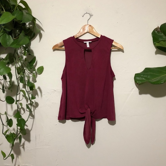 Leith Raspberry Front Tie Sleeveless Crop Top S - Picture 1 of 7